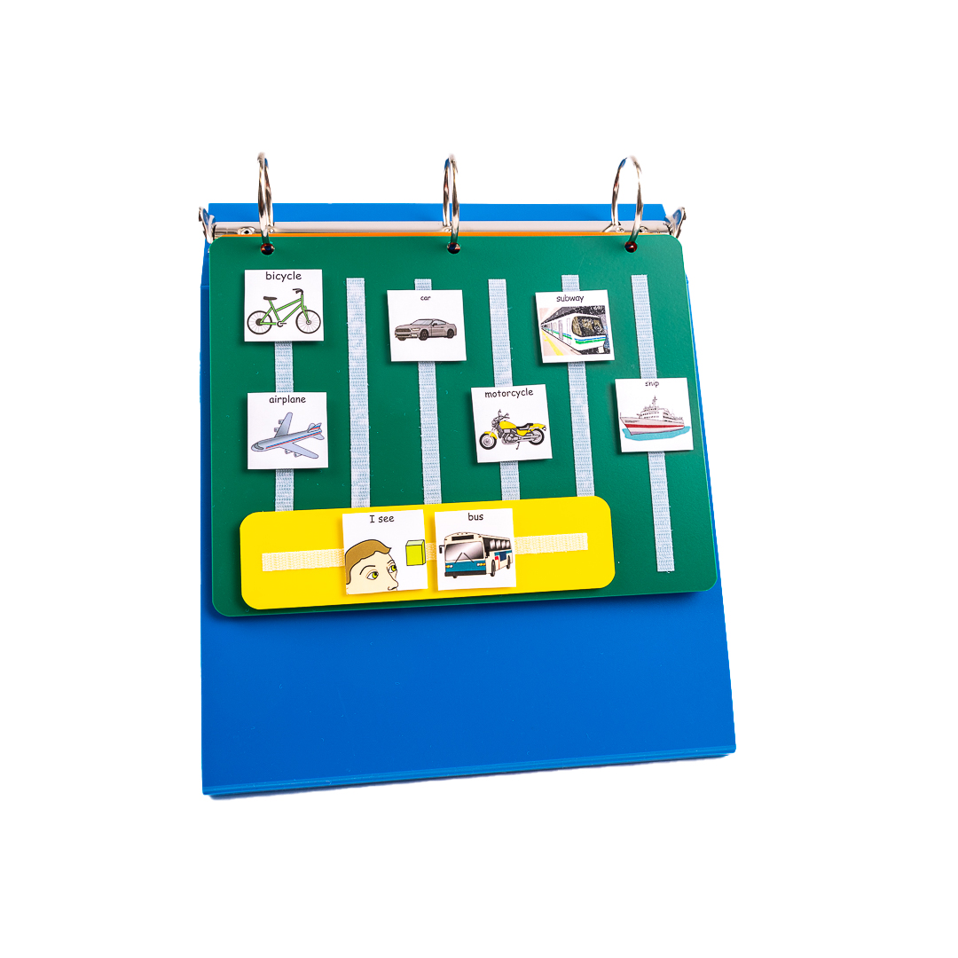 Activity Binder (Blue) w Green Activity Board and Images-2758 PECS® Activity Board