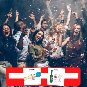 Adults dancing and drinking