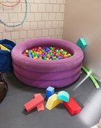 Colourful ball pit and foam blocks
