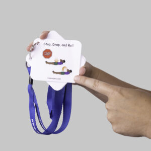 Visual aid for "stop, drop, and roll"