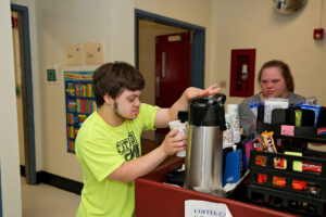 High school students doing a task in the classroom