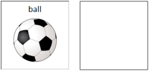 Picture of a soccer ball and blank picture